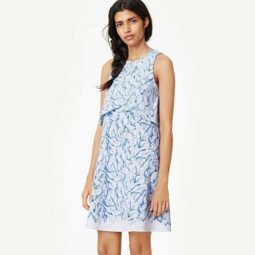 Tory Burch Kaley Ellora Dress Blue White Pima Cotton Size Large